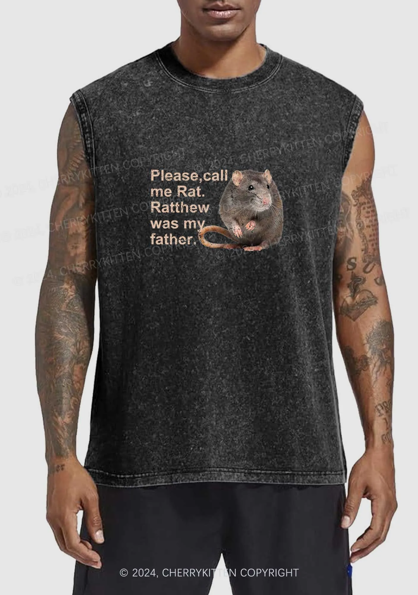 Call Me Rat Y2K Washed Tank Cherrykitten