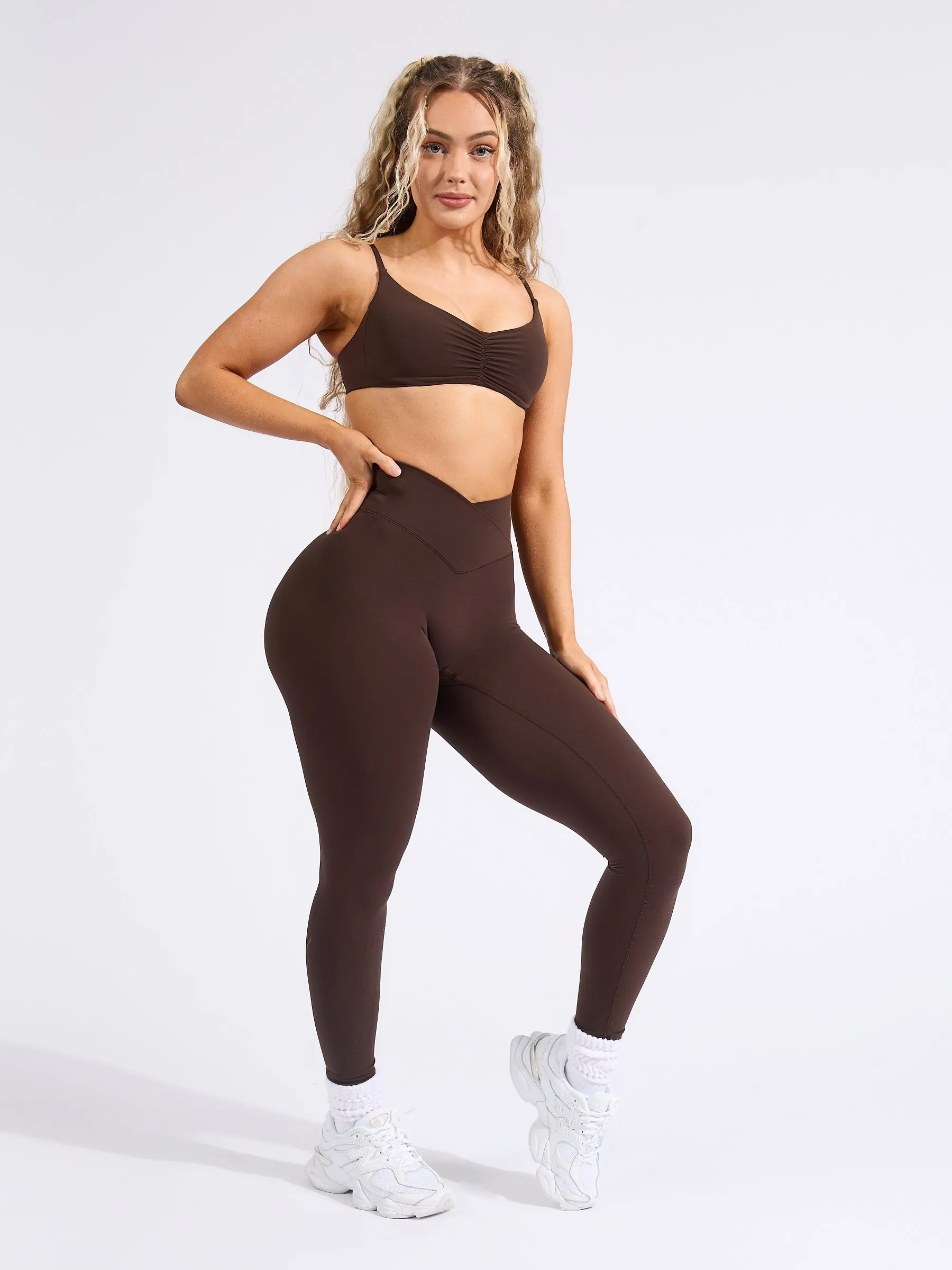 Candid Cross Waist Legging - Cold Brew