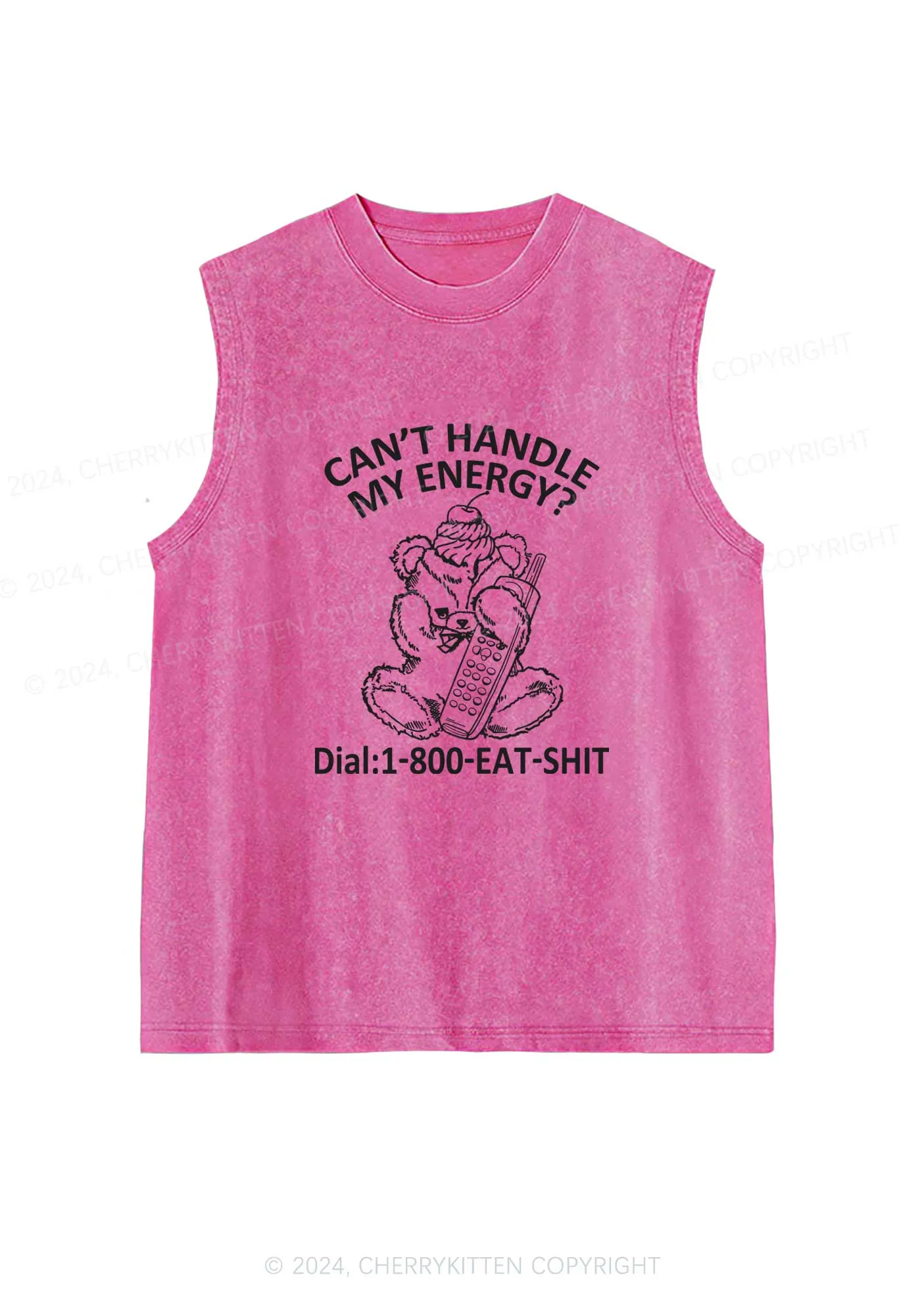 Can't Handle My Energy Y2K Washed Tank Cherrykitten