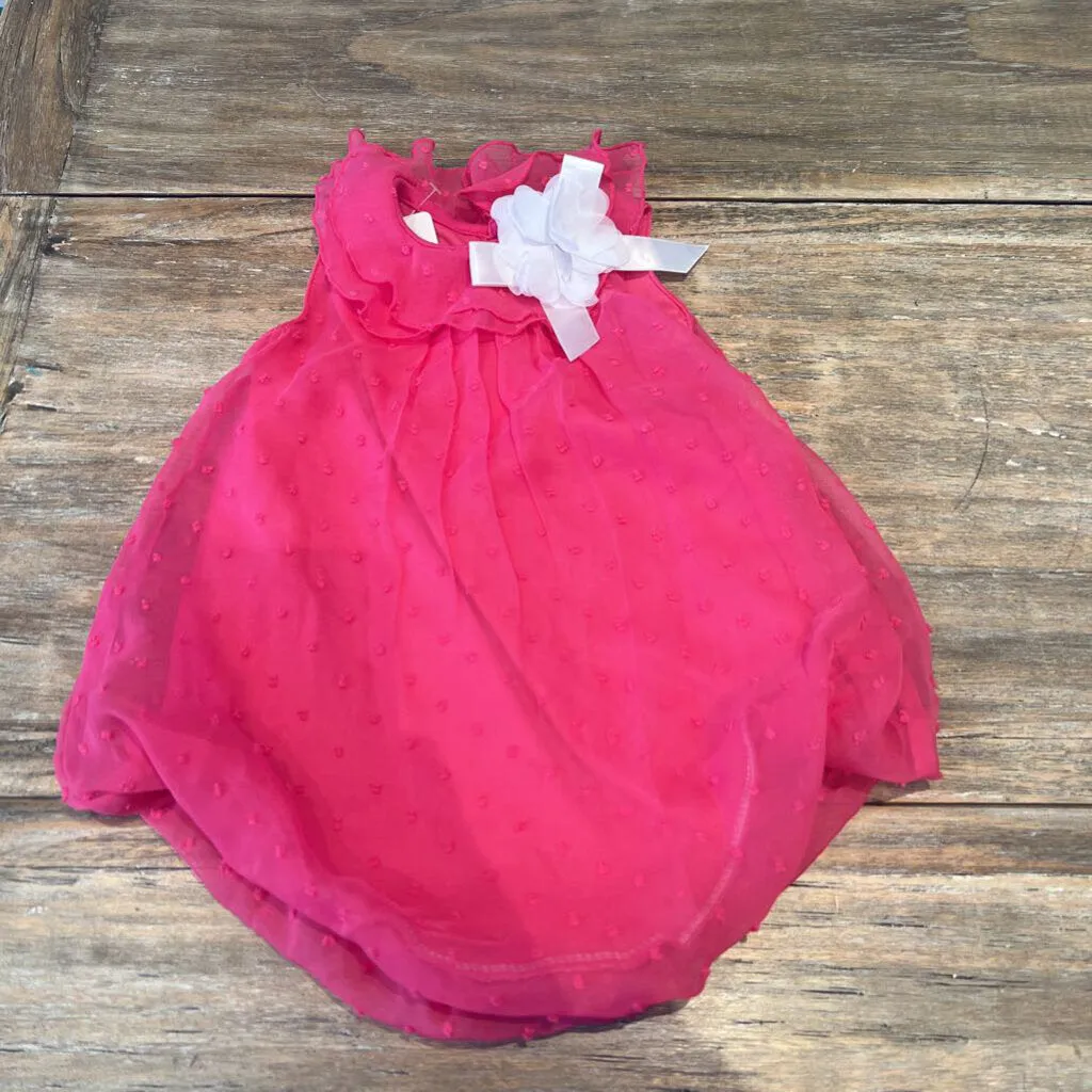 Carter's Pink Romper w/White Flower 6m