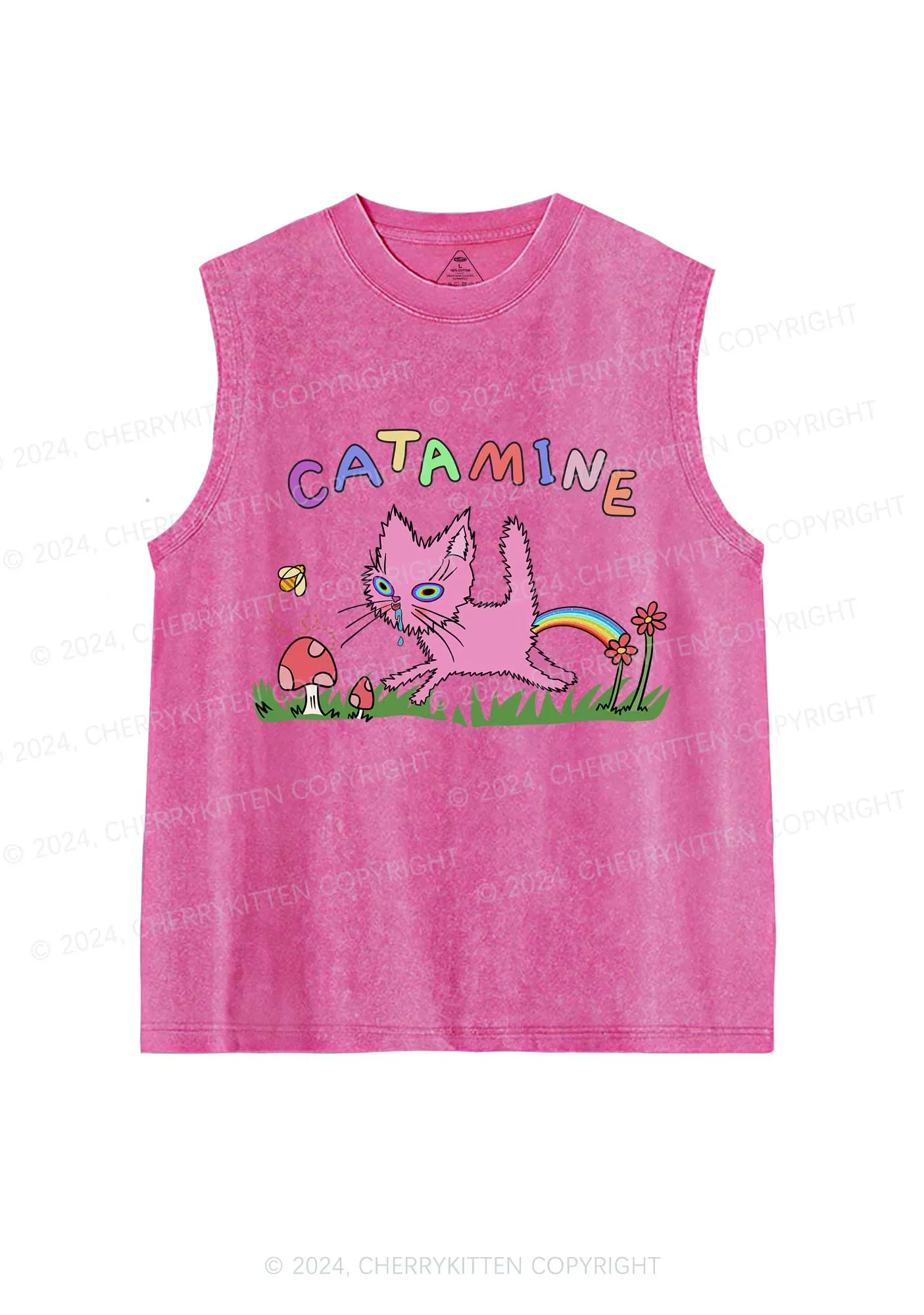 Catamine Y2K Washed Tank Cherrykitten