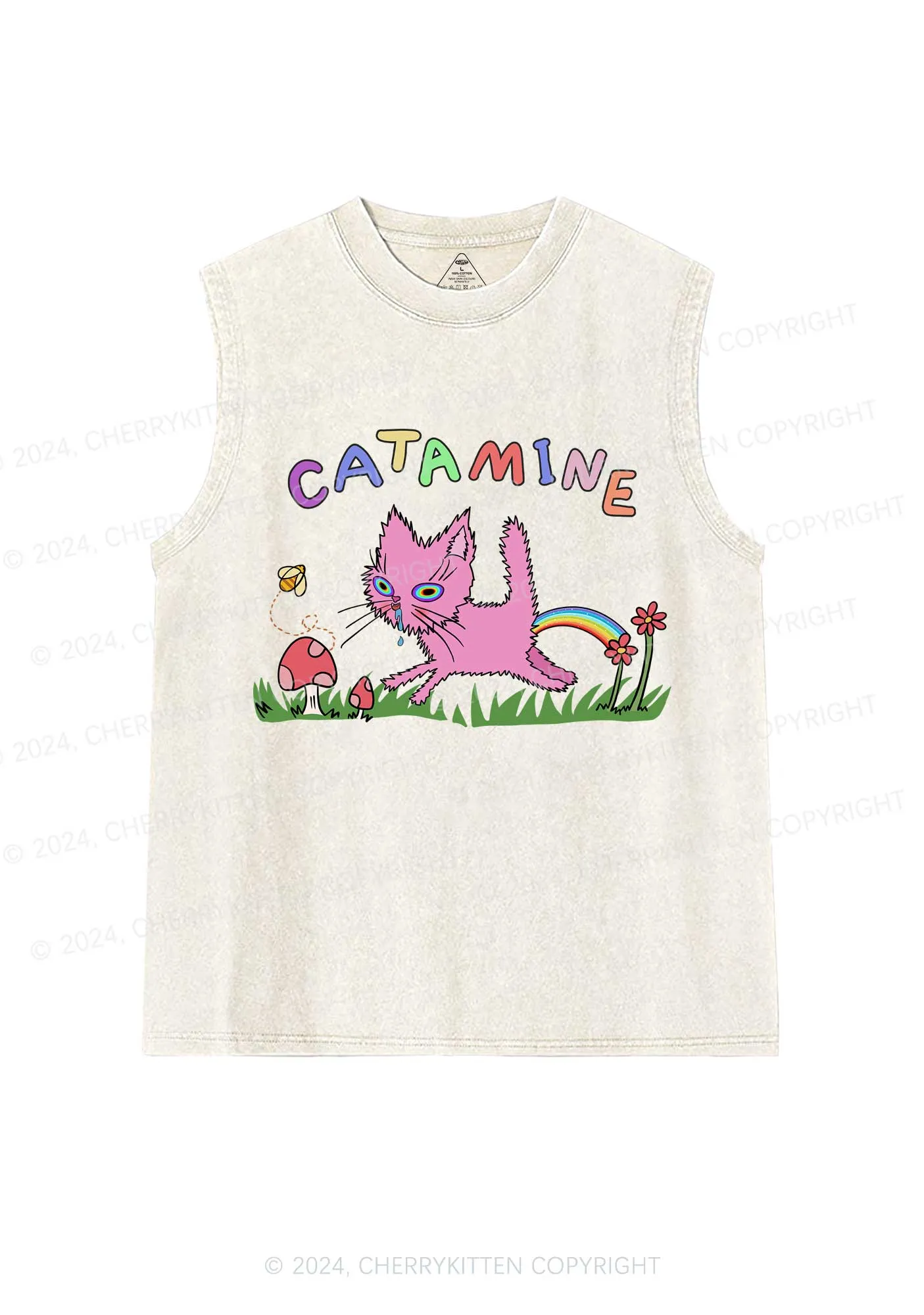 Catamine Y2K Washed Tank Cherrykitten