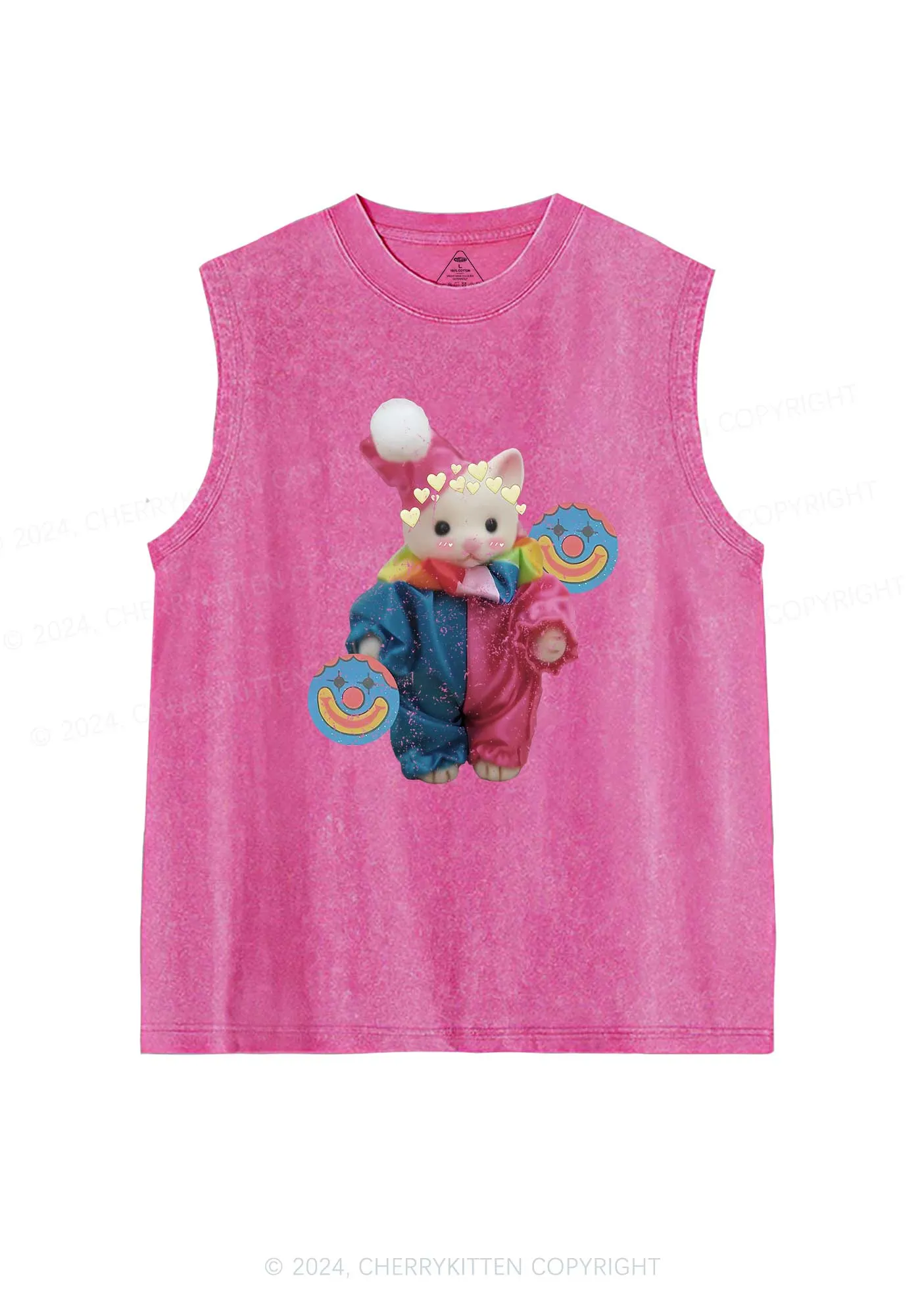 Chat Clown Y2K Washed Tank Cherrykitten