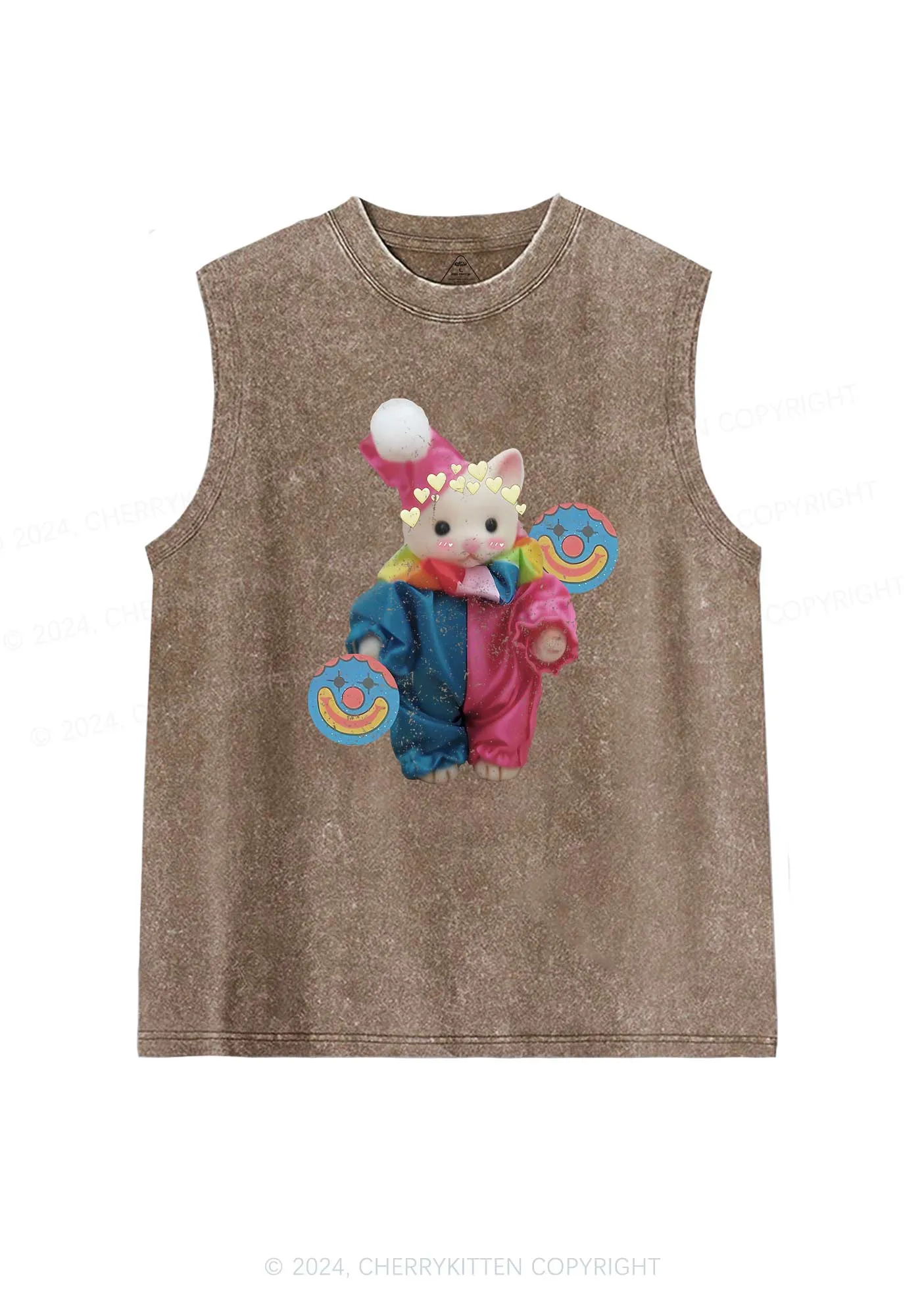 Chat Clown Y2K Washed Tank Cherrykitten