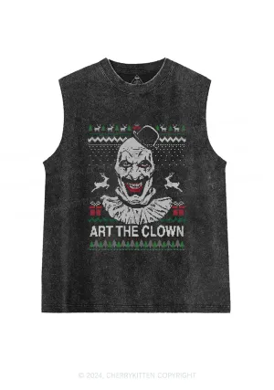 Christmas Art The Clown Y2K Washed Tank Cherrykitten