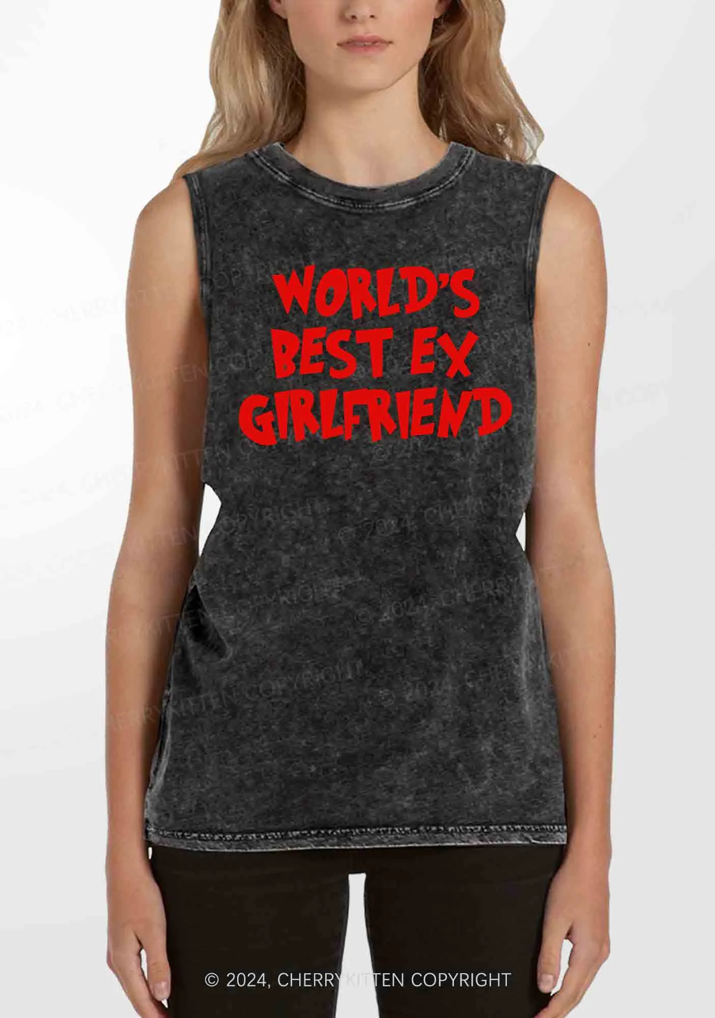 Christmas Best Ex Girlfriend Y2K Washed Tank Cherrykitten