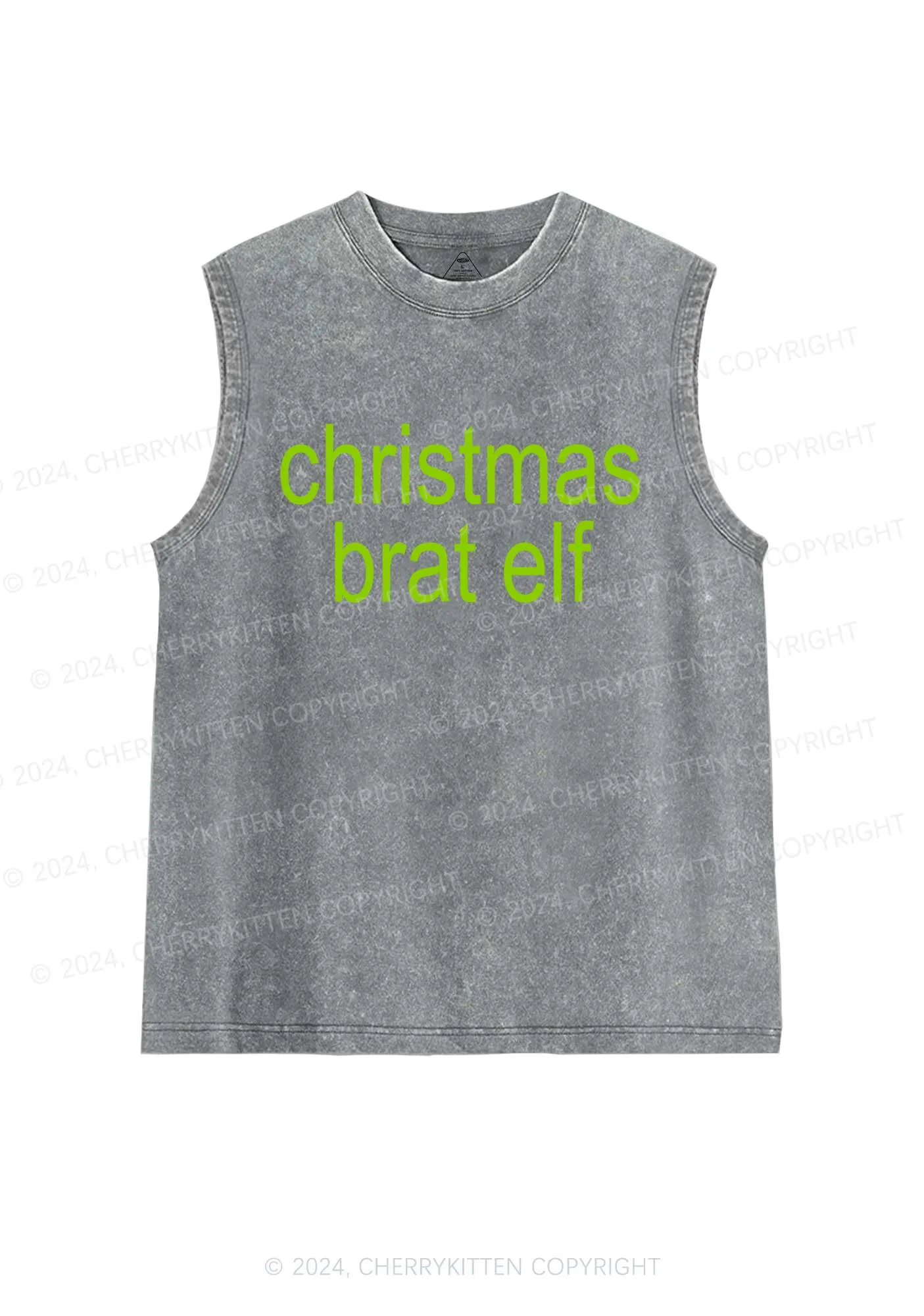 Christmas Brat Elf Y2K Washed Tank Cherrykitten