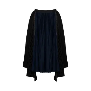 Classic Pleated Asymmetric Skirt in Black