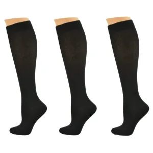 Compression Knee-Hi Socks for Men (Firm Compression in Cotton) 3-Pair Packs