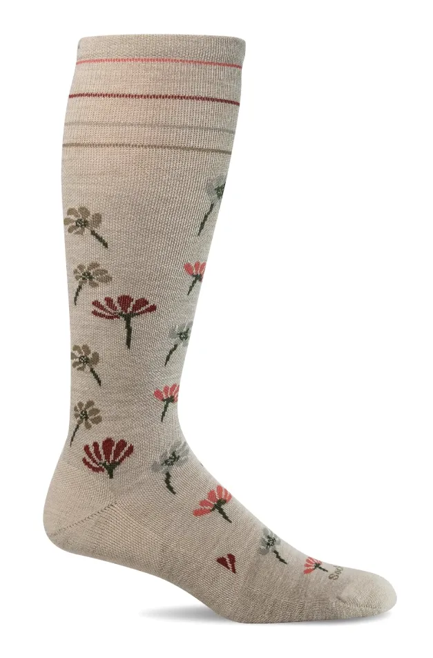 Compression Sock Field Flower -Barley -Medium/Large