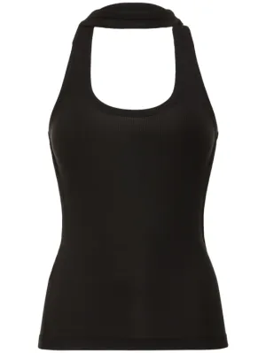 Coperni   Ribbed stretch viscose tank top 