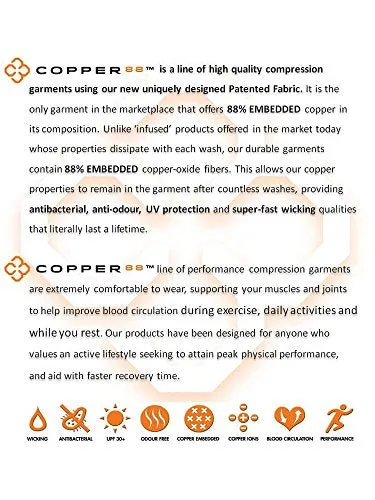 Copper 88 Women's Knee High Compression Socks 6-9 US