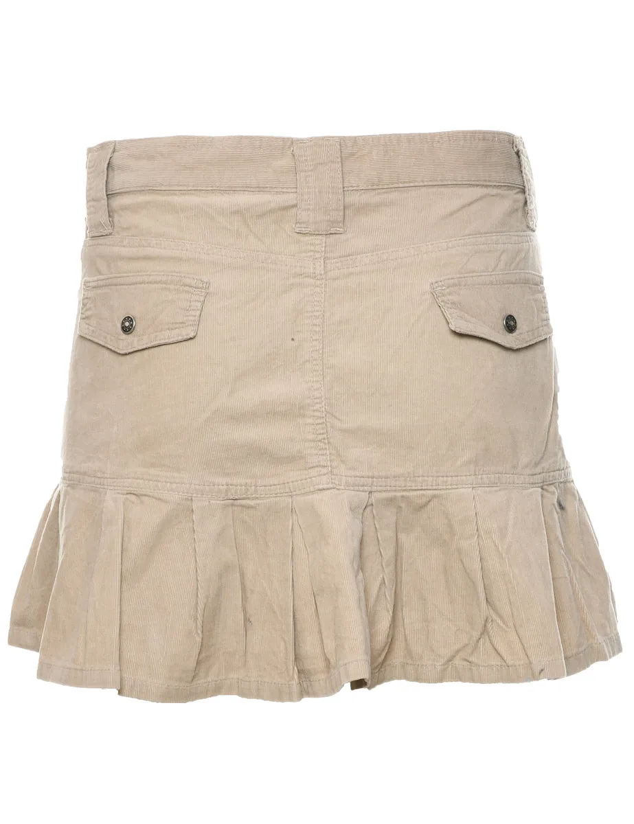 Corduroy Y2K Pleated Skirt - L