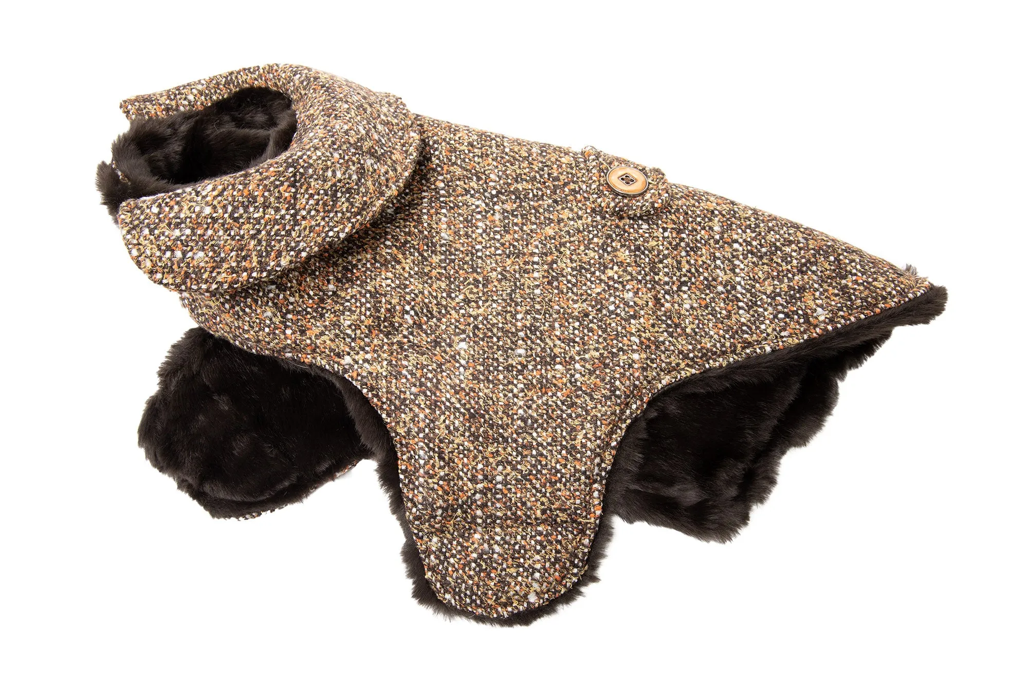 Couture Wool - Dog Coat - Brown Wool Tweed