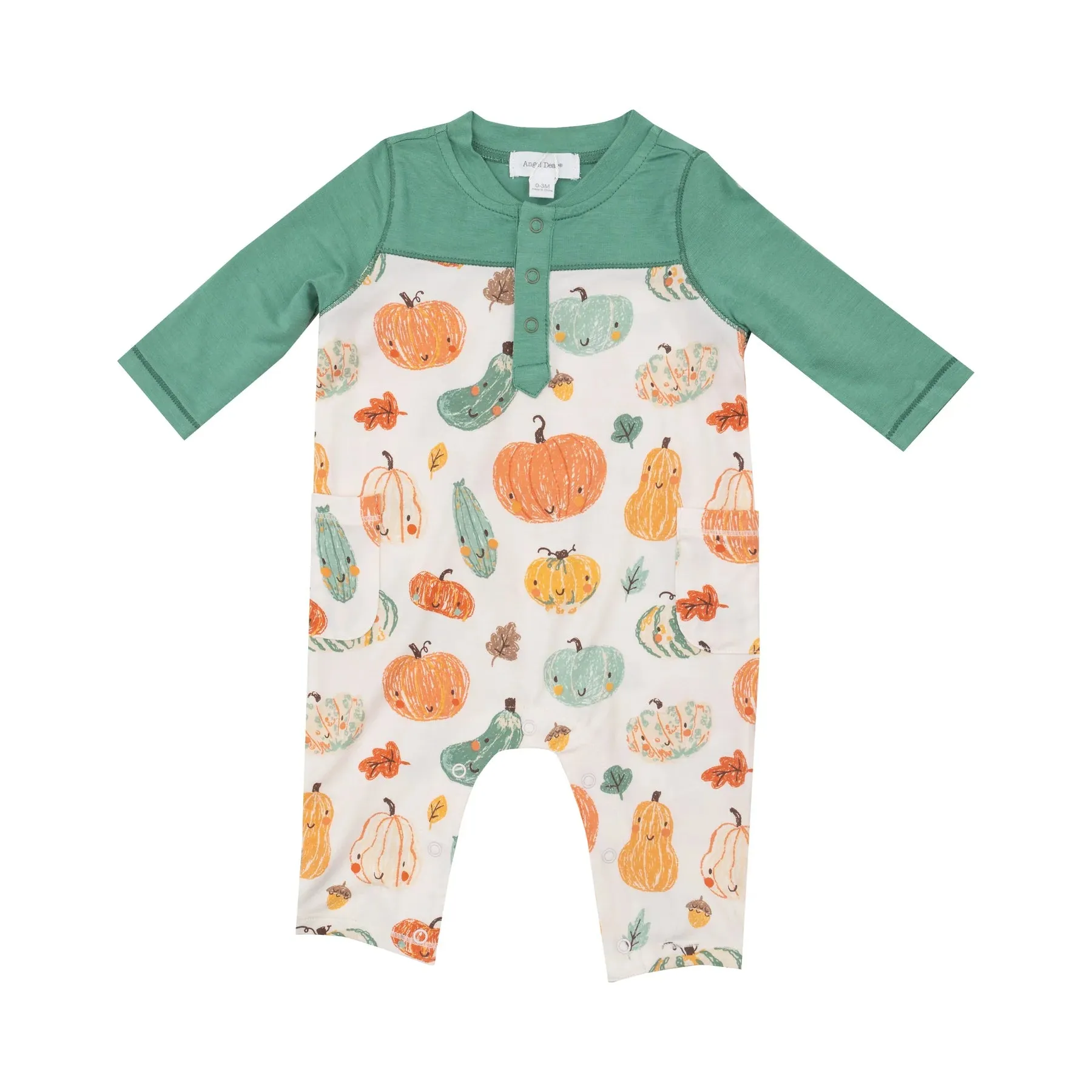 Crayon Pumpkins - Romper With Contrast Sleeve