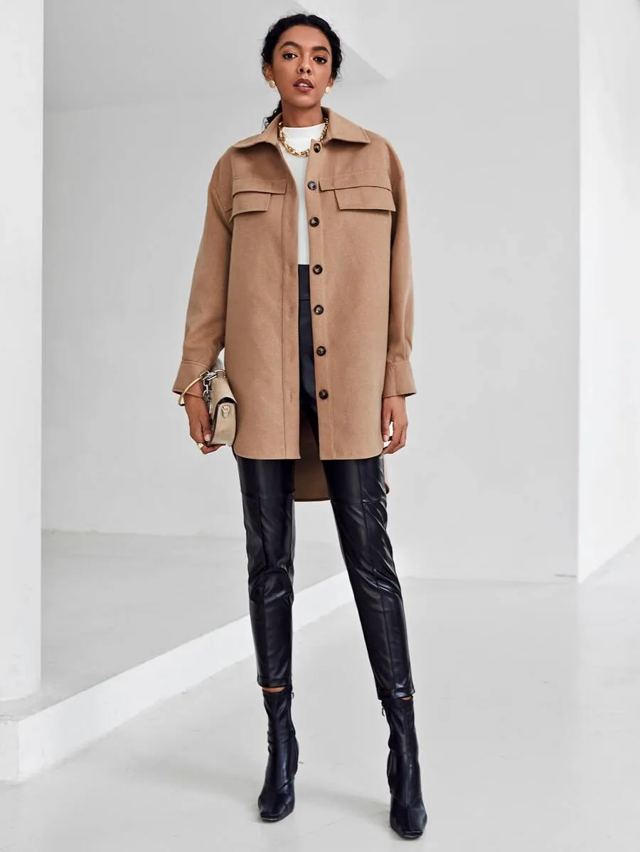 Curved Hem Coat