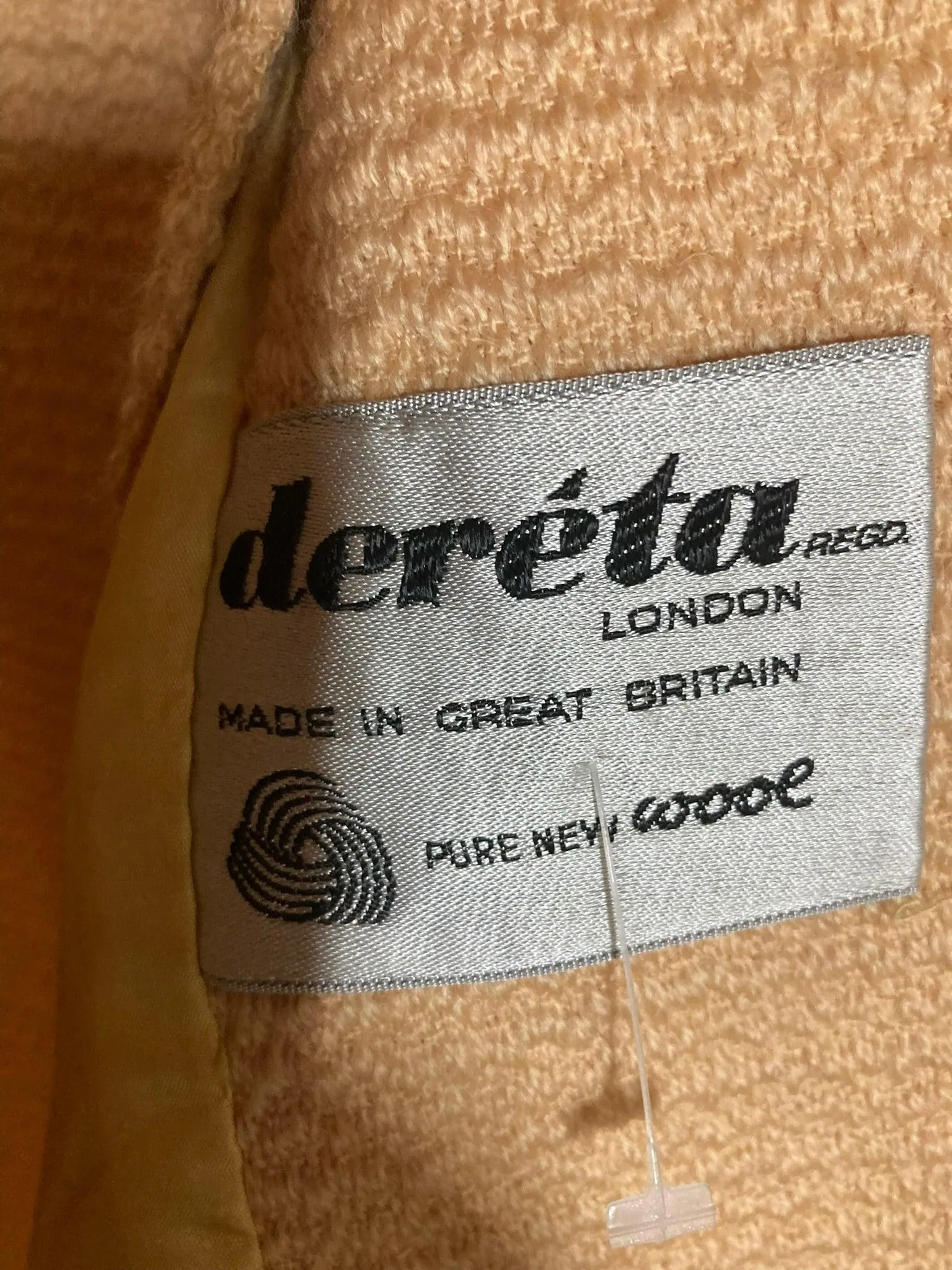 Dereta Pure New Wool Mustard Long Sleeved Coat UK Size 12