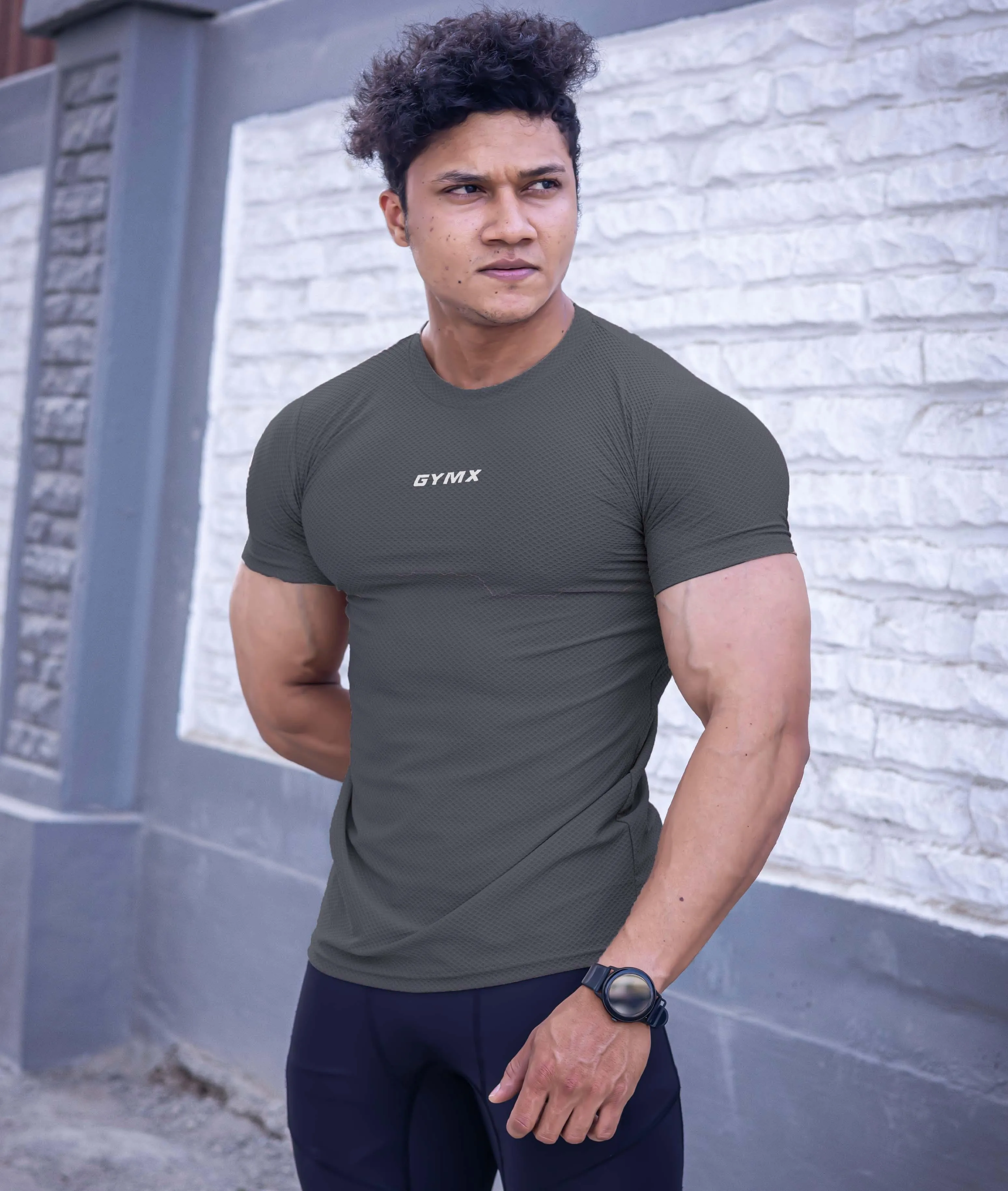 Diamond Cut GymX Tee: Shadow Grey