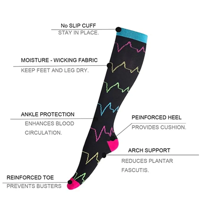 Dog Pattern Knee High - Black (Compression Socks)