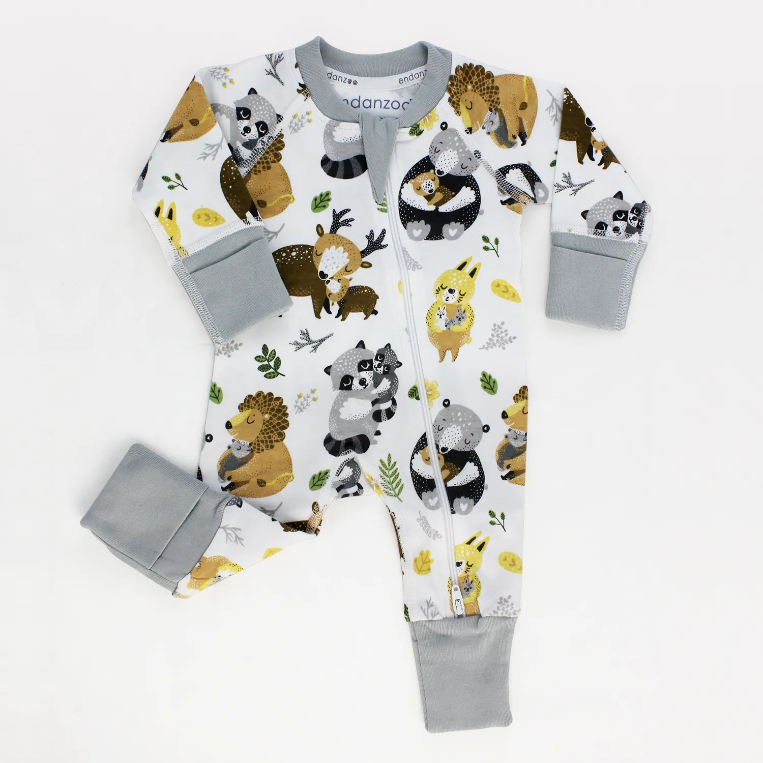 Endanzoo Organic Baby Romper Blanket Gift Set - Safari Hugs