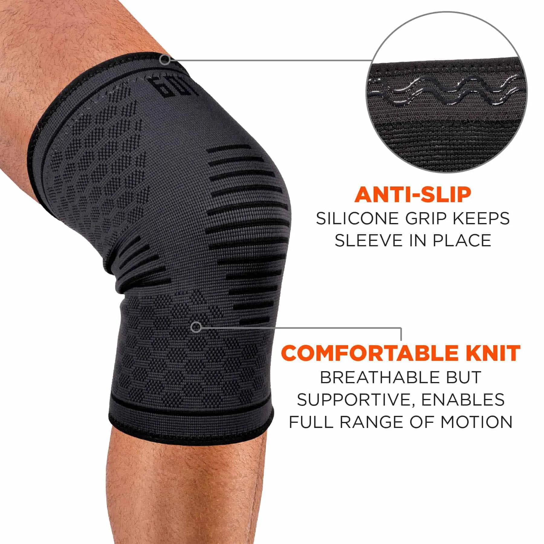 Ergodyne 16555 601 XL Black Knee Compression Sleeve