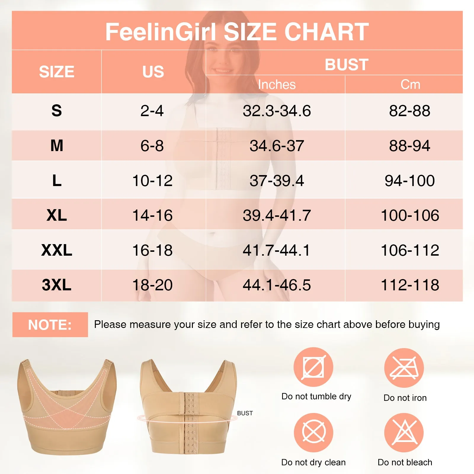 FeelinGirl High Stretch Breast Friendly Compression Comfortable Bra