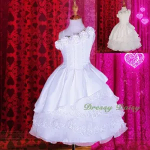 FG260 Rich Pearl Lace Flower Girl Dresses Wedding Communion Pageant Dress Size 2-10