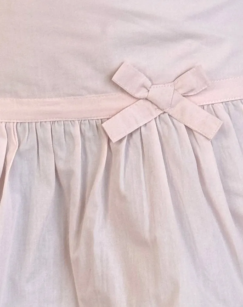 Fita Frill Bow Mini Skirt in Poplin Light Pink