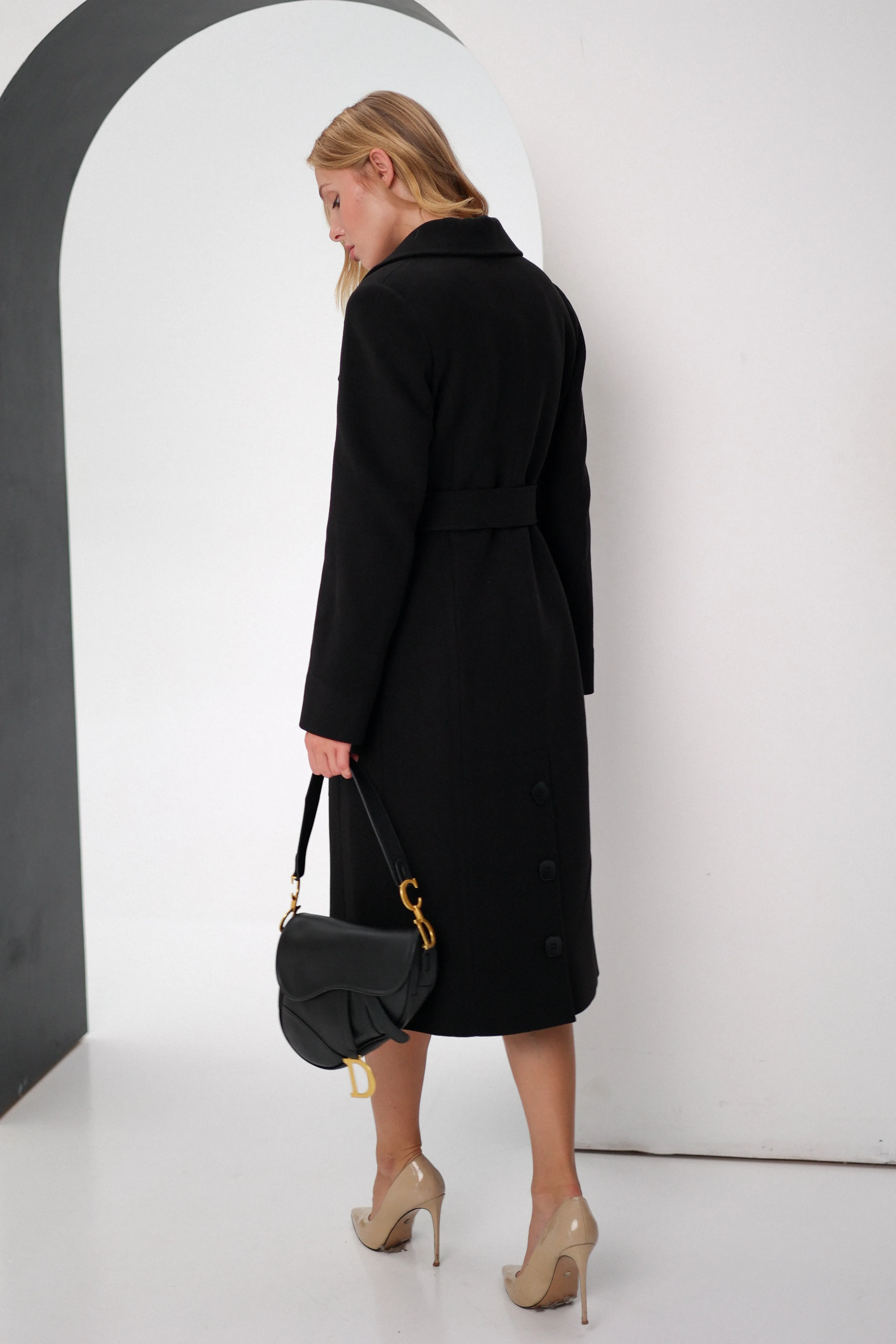 Fitted Cashmere Wool Coat