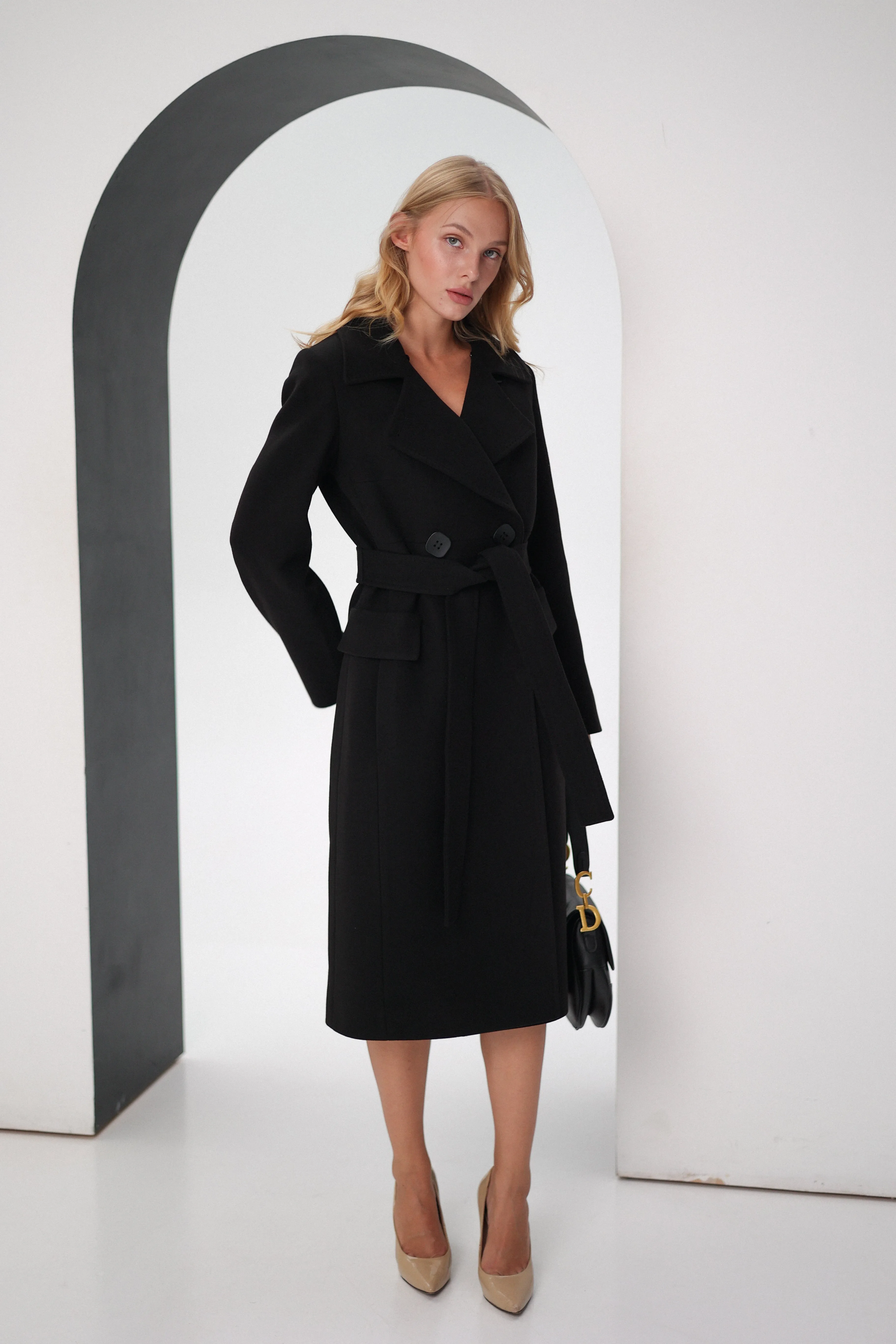 Fitted Cashmere Wool Coat