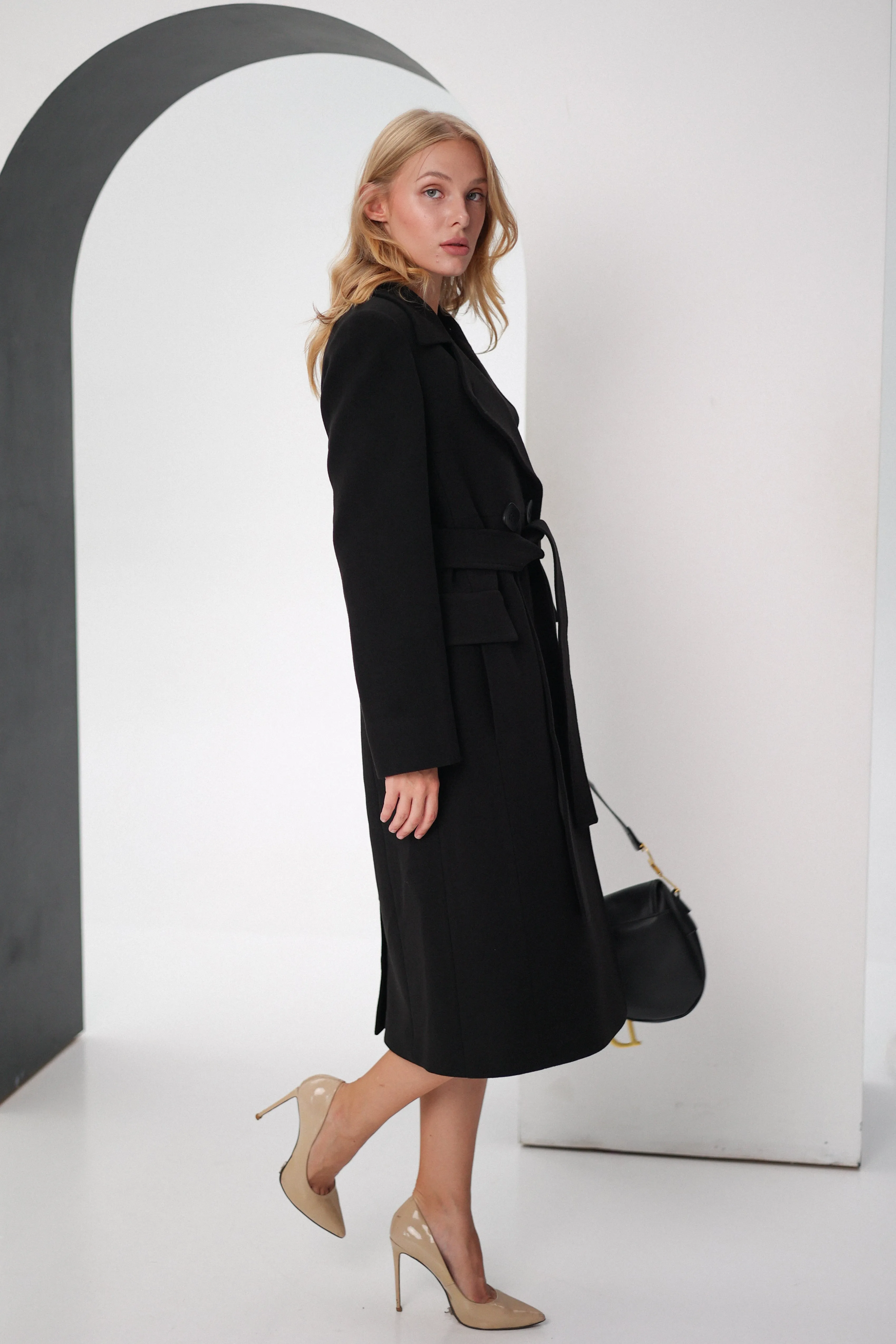 Fitted Cashmere Wool Coat