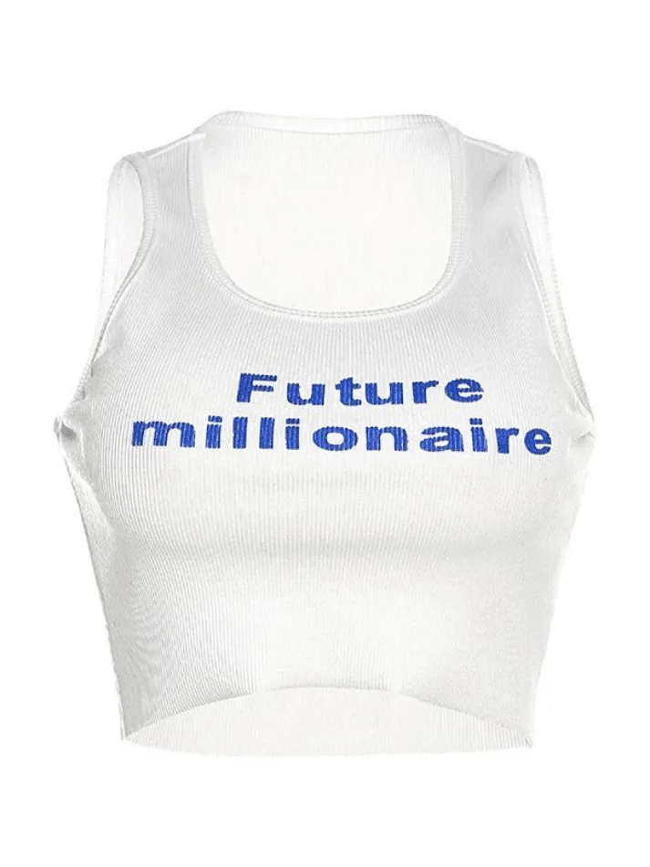 Future Millionaire Ribbed Cropped Tank Top