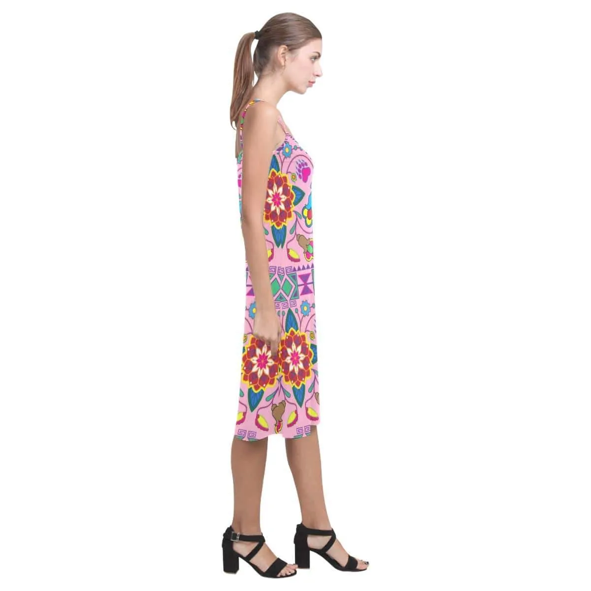 Geometric Floral Winter - Sunset Alcestis Slip Dress