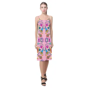 Geometric Floral Winter - Sunset Alcestis Slip Dress