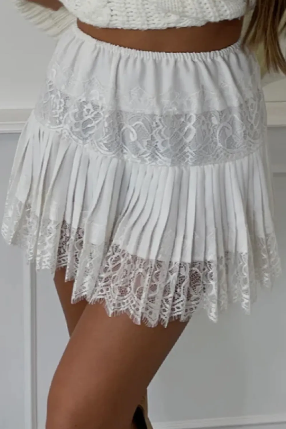 Gigi White Lace Skirt