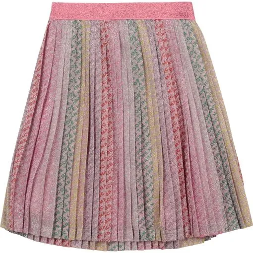 Girls Multicoloured Pleated Skirt