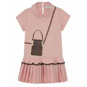 Girls Pink Pleated Dress