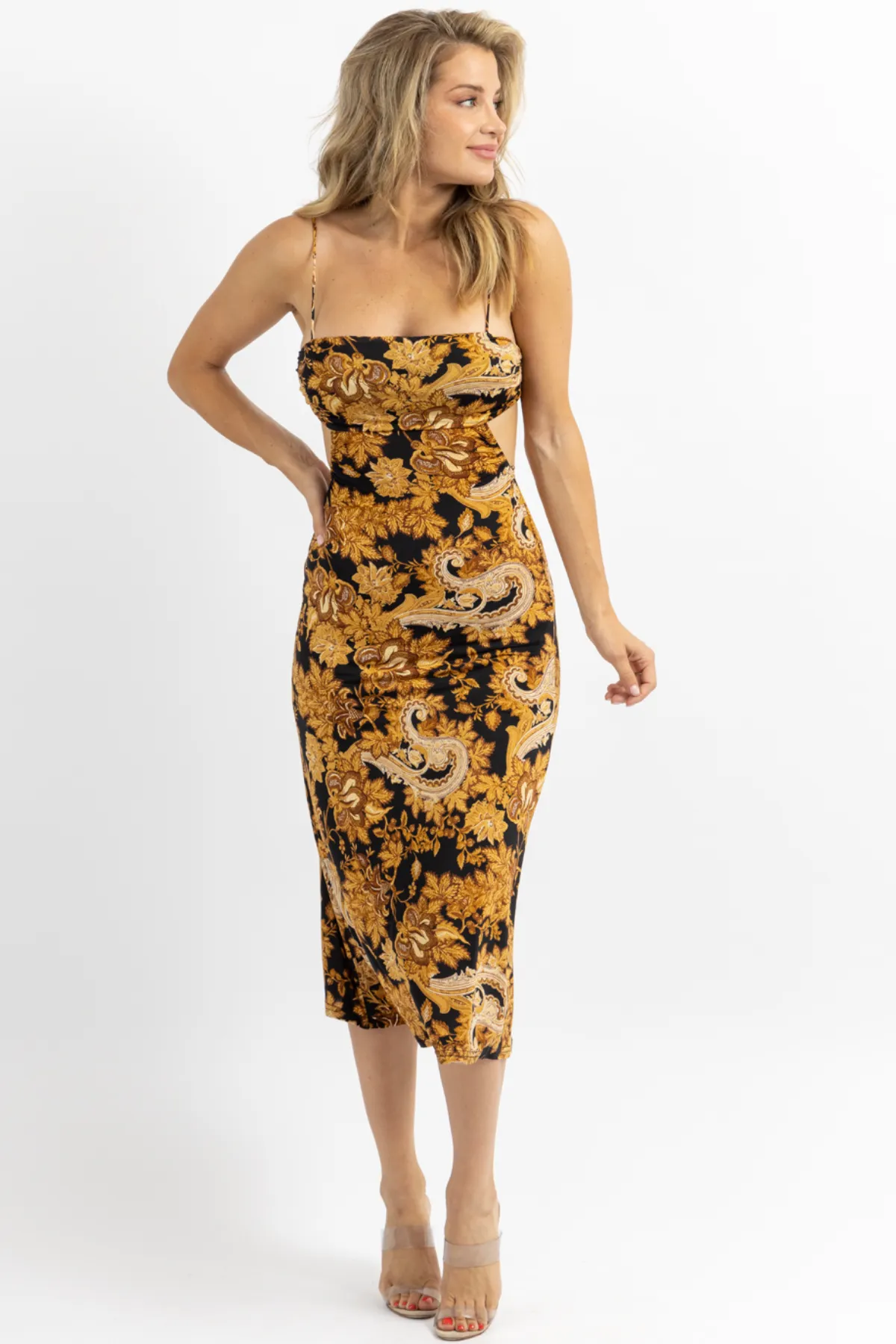 GOLD STANDARD OPEN BACK SLIP DRESS