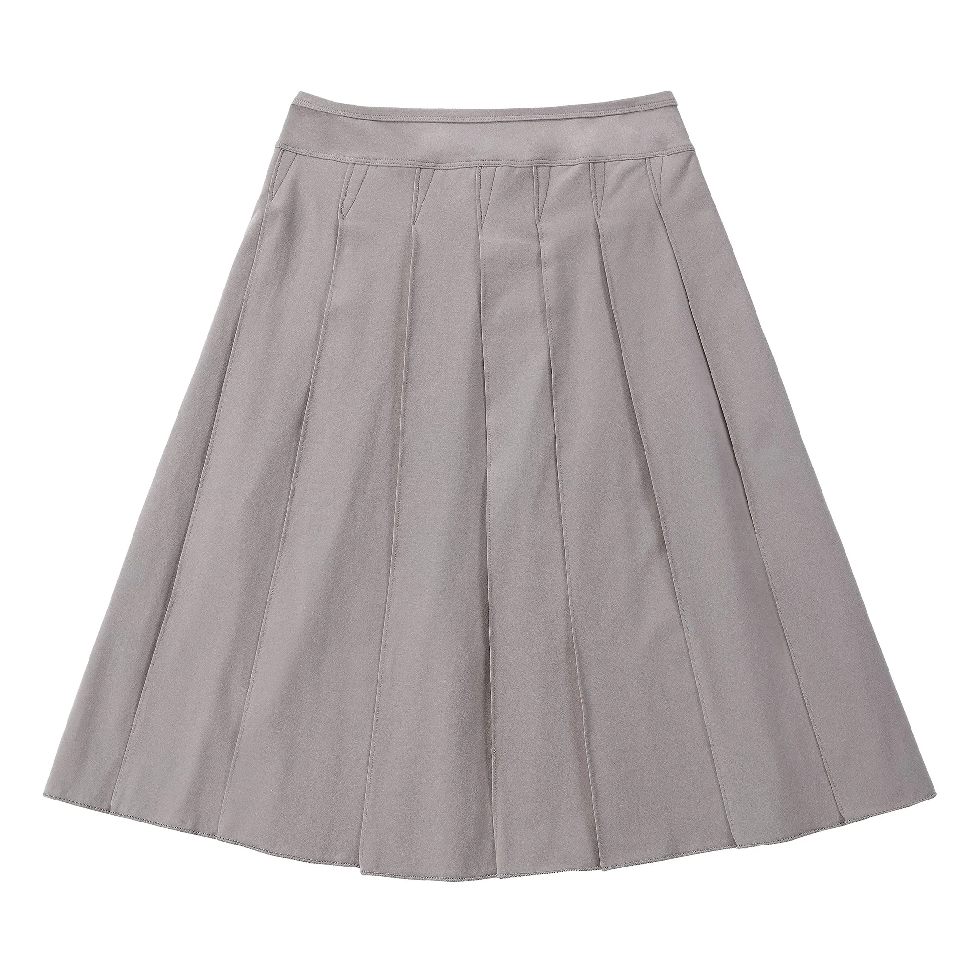 Grey Jersey Pleated Skirt