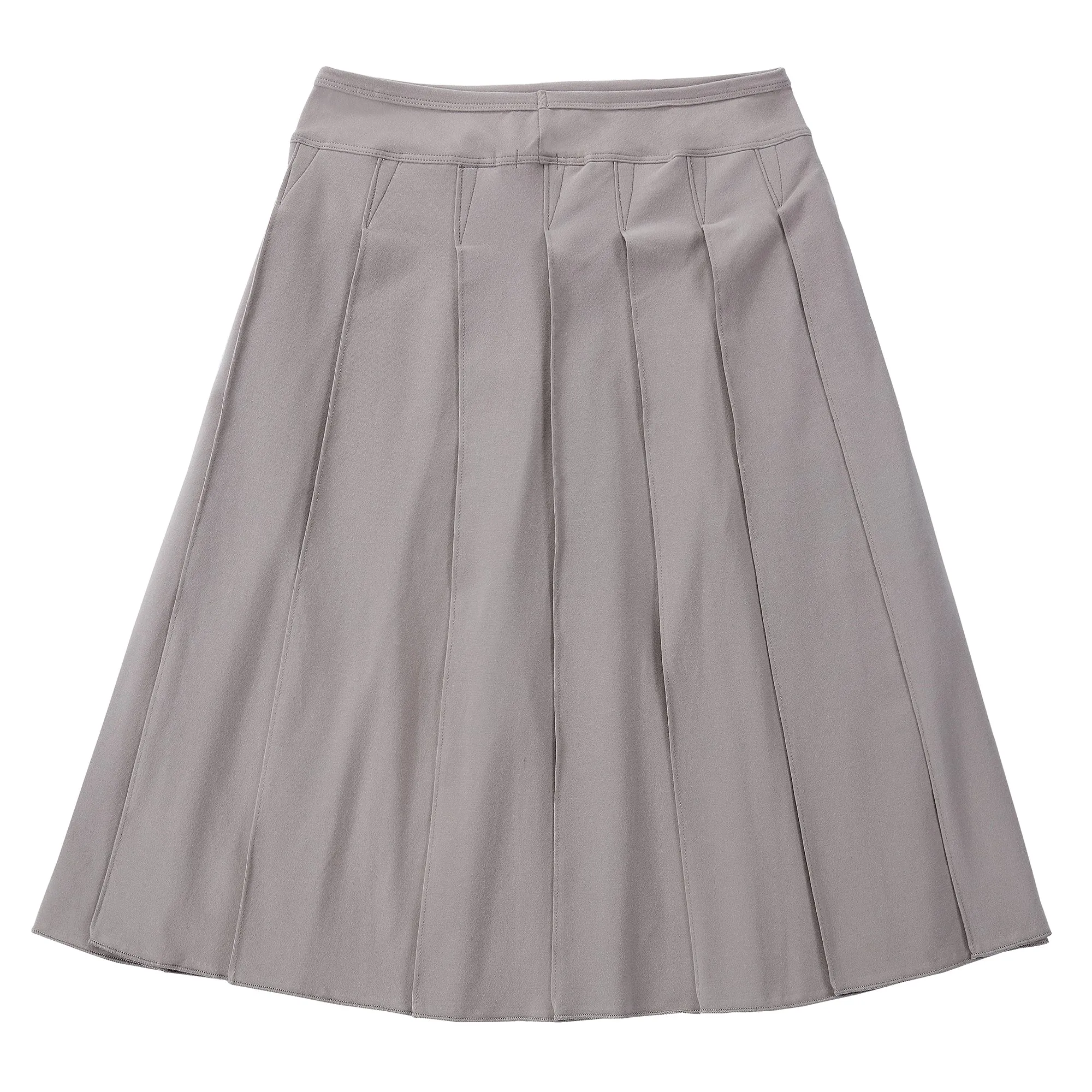 Grey Jersey Pleated Skirt