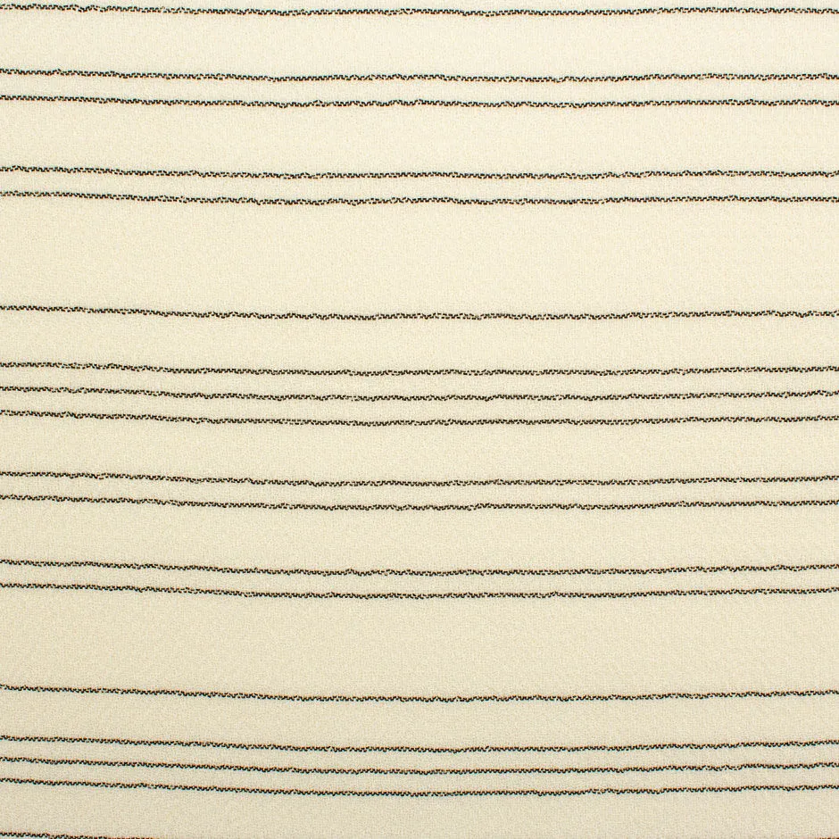 Grey Striped Cream Double Wool Crêpe