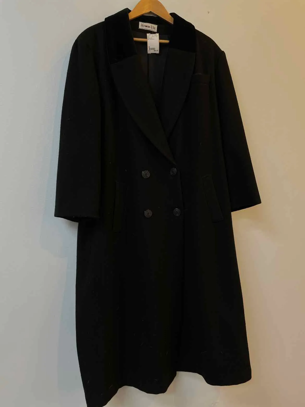 Herman Kay Size 18 Black Wool Blend Coat