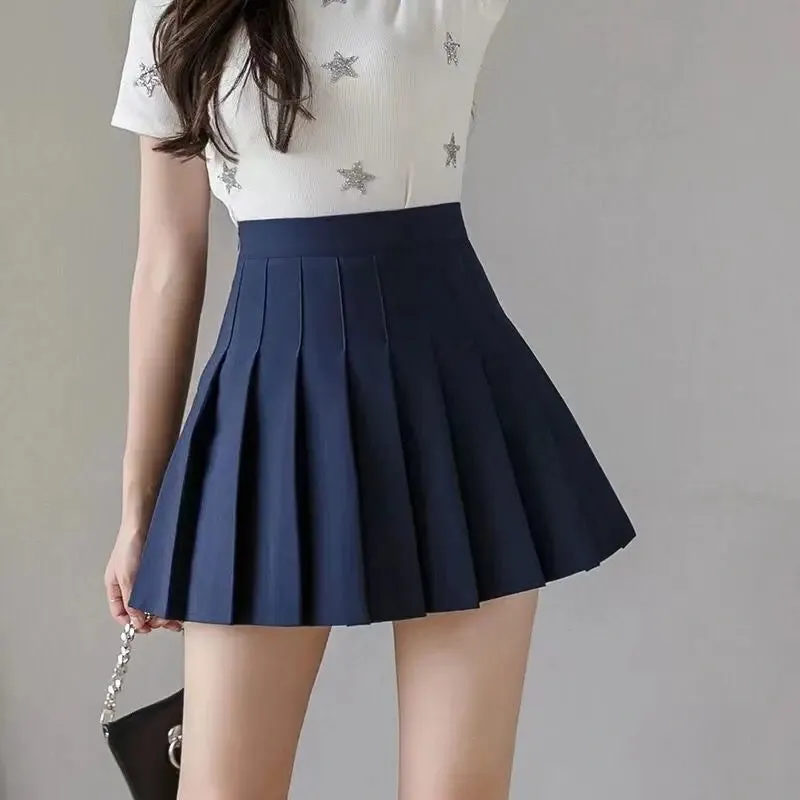 High-waisted Short Pleated Skirt