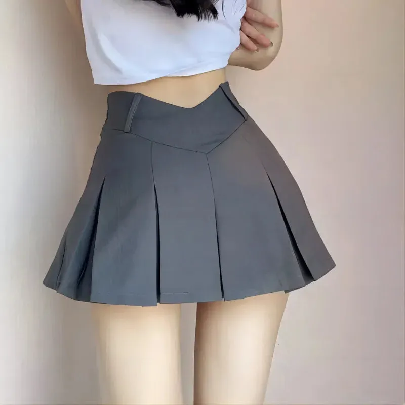 High-waisted Short Pleated Skirt