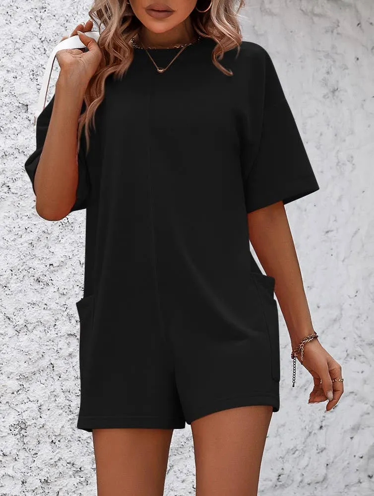 Hot Shot Tee Romper - Black