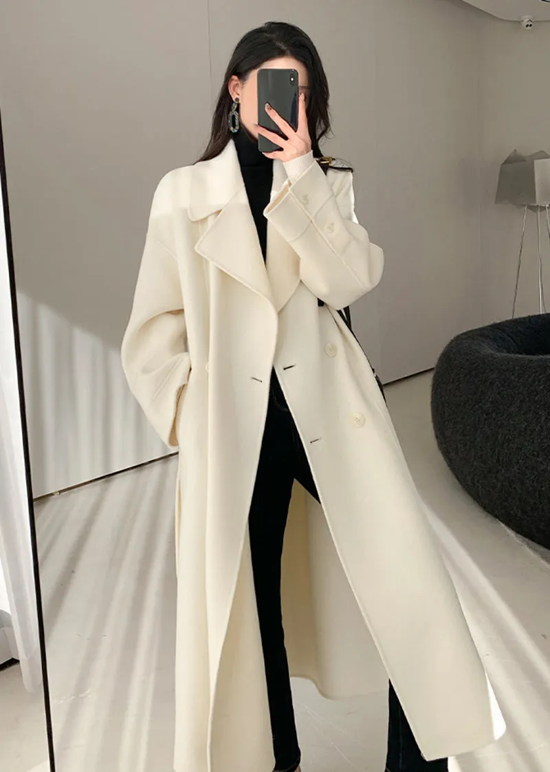 Imogen Beled Double Face Wool Long Wrap Coat