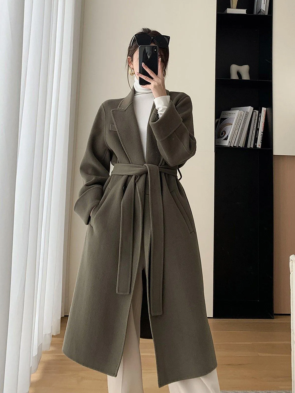 Imogen Beled Double Face Wool Long Wrap Coat