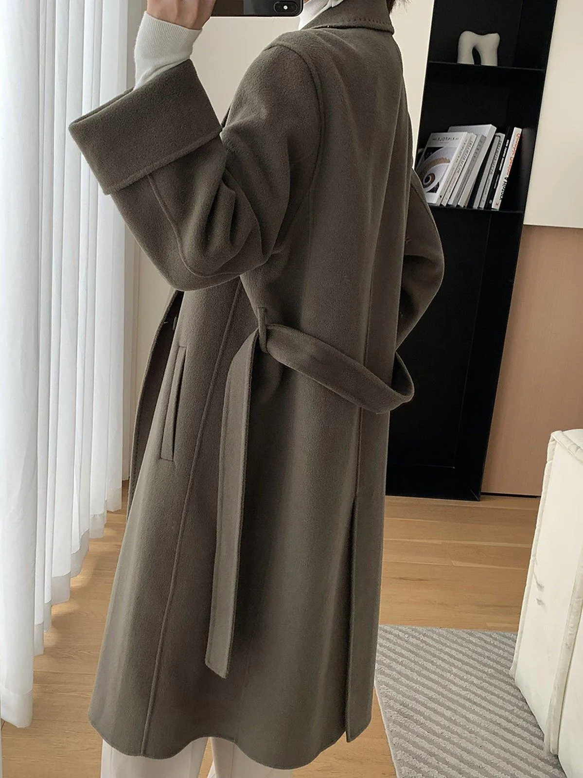 Imogen Beled Double Face Wool Long Wrap Coat