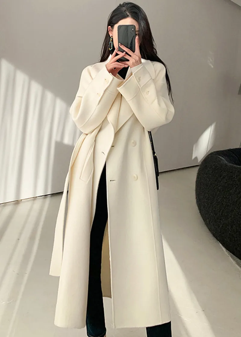 Imogen Beled Double Face Wool Long Wrap Coat