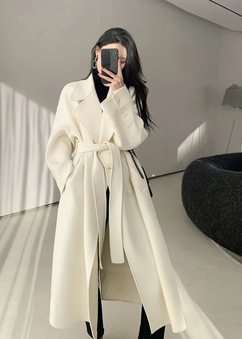 Imogen Beled Double Face Wool Long Wrap Coat